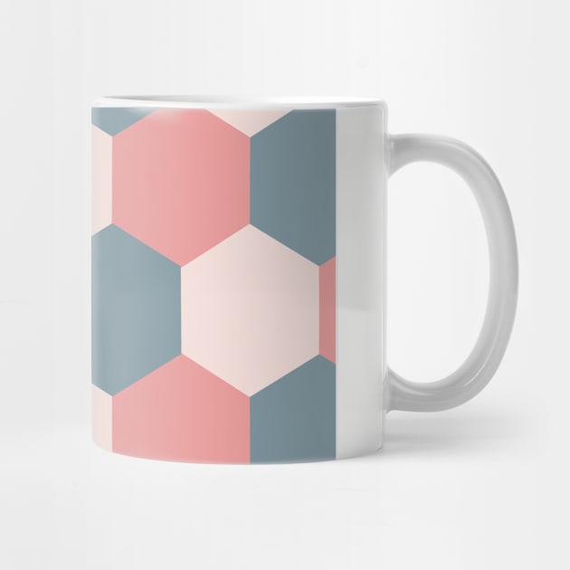 Blush Pink and Blue Geometric Shapes by OneThreeSix